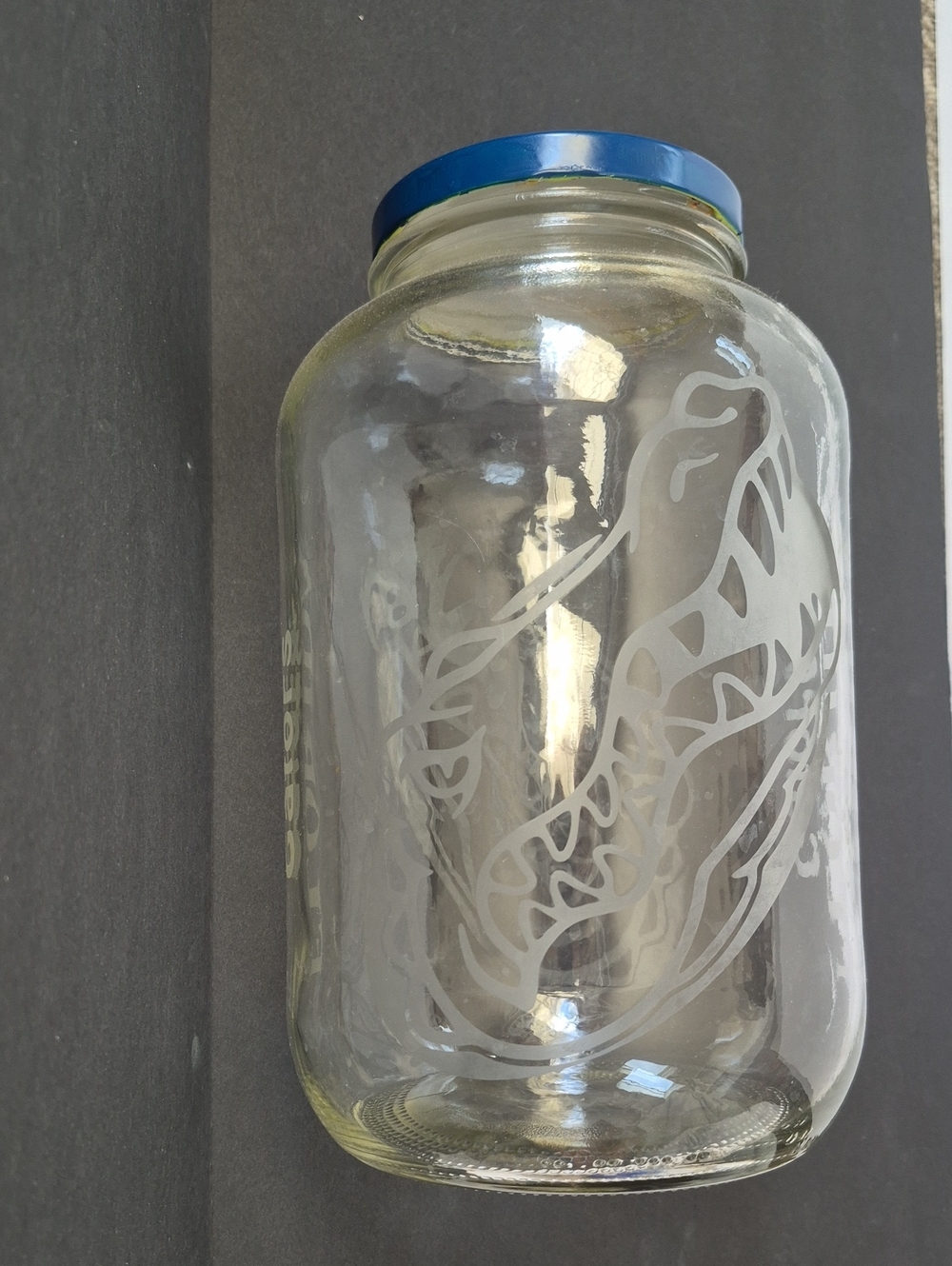 Vintage Florida Gators LARGE Etched Glass Jar Decor Collectors